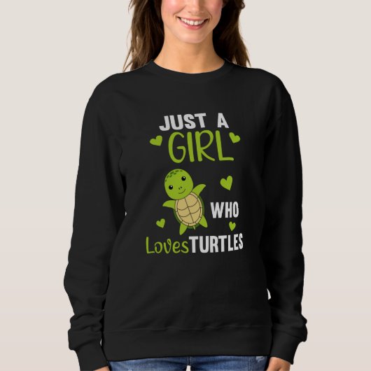 Gewoon een meisje dat van Turtles houdt - schattig Trui (Voorkant)