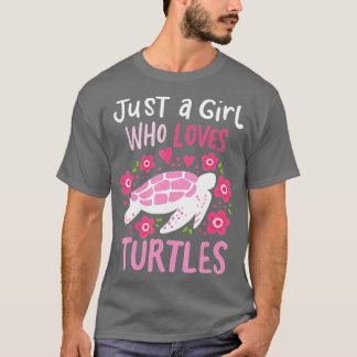Gewoon een meisje dat van Turtles houdt T-shirt