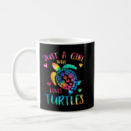 Gewoon een meisje dat van Turtles houdt, Tie Dye T Koffiemok (Links)