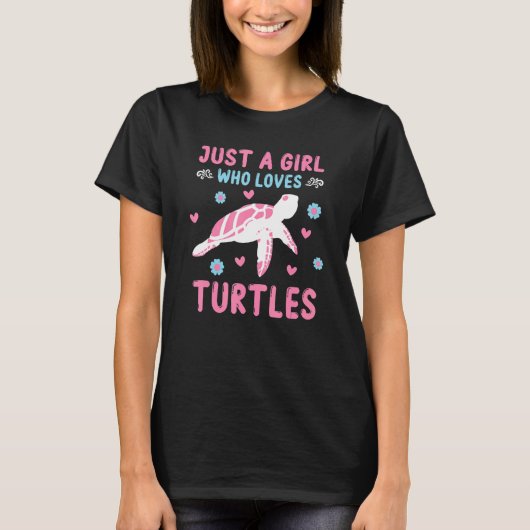 Gewoon een meisje dat van Turtles Zee houdt. T-shirt (Voorkant)