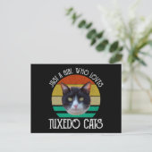 Gewoon een meisje dat van Tuxedo-katten houdt Briefkaart (Staand voorkant)