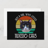Gewoon een meisje dat van Tuxedo-katten houdt Briefkaart (Voorkant / Achterkant)