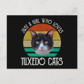 Gewoon een meisje dat van Tuxedo-katten houdt Briefkaart (Voorkant)
