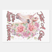 Gewoon een meisje dat van Unicorn houdt Inpakpapier Vel (Voorkant 2)