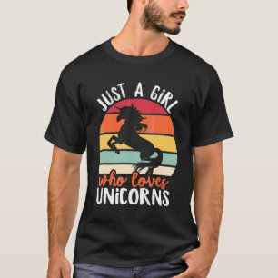 Gewoon een meisje dat van Unicorns Girls houdt Uni T-shirt