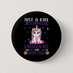 Gewoon een meisje dat van Unicorns houdt en van Ba Ronde Button 5,7 Cm