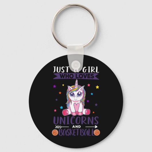 Gewoon een meisje dat van Unicorns houdt en van Ba Sleutelhanger (Voorkant)