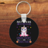 Gewoon een meisje dat van Unicorns houdt en van Ba Sleutelhanger (Voorkant)