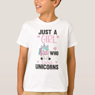 Gewoon een meisje dat van Unicorns roze houdt T-shirt
