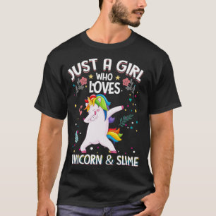 Gewoon een meisje dat van Unicorns Slime Unicorn L T-shirt