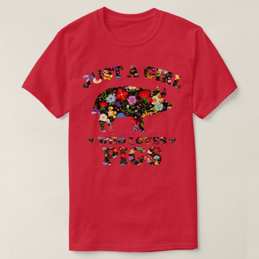 Gewoon een meisje dat van Varkens 2 houdt T-shirt (Design voorkant)