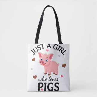 Gewoon een meisje dat van varkens houdt Cadeau Tote Bag