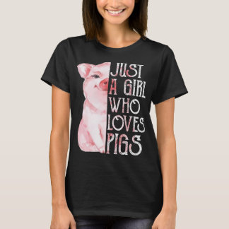 Gewoon een meisje dat van Varkens houdt, Funny Pig T-shirt