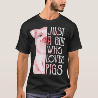 Gewoon een meisje dat van Varkens houdt, Funny Pig T-shirt