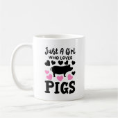"Gewoon een meisje dat van varkens houdt" grappig  Koffiemok (Links)