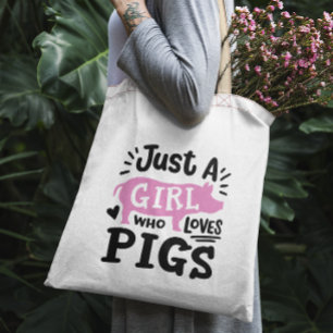 "Gewoon een meisje dat van varkens houdt" grappig Tote Bag
