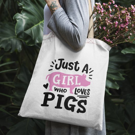 "Gewoon een meisje dat van varkens houdt" grappig Tote Bag