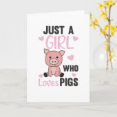 Gewoon een meisje dat van Varkens houdt. Kaart (Gele Bloem)