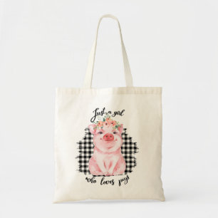 Gewoon een meisje dat van varkens houdt tote bag