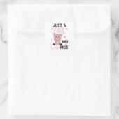 Gewoon een meisje dat van Varkens houdt. Vierkante Sticker (Tas)