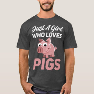 Gewoon een meisje dat van Varkens Mam Pig Eigenaar T-shirt