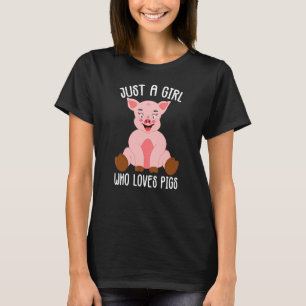 Gewoon een meisje dat van varkenskostuum houdt t-shirt