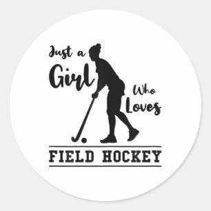Gewoon een meisje dat van veldhockey hockeyspeler  ronde sticker