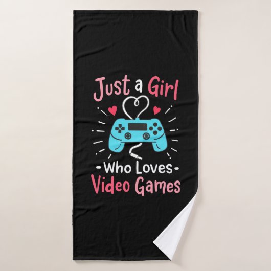 Gewoon een meisje dat van videogames houdt badhanddoek (Badhanddoek)