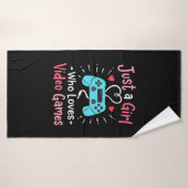 Gewoon een meisje dat van videogames houdt badhanddoek (Badhanddoek)