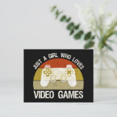 Gewoon Een Meisje Dat Van Videogames Houdt Briefkaart (Staand voorkant)