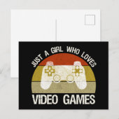 Gewoon Een Meisje Dat Van Videogames Houdt Briefkaart (Voorkant / Achterkant)