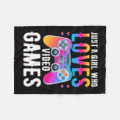 Gewoon een meisje dat van videogames houdt fleece deken (Voorkant (Horizontaal))