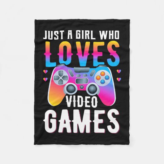 Gewoon een meisje dat van videogames houdt fleece deken (Voorkant)