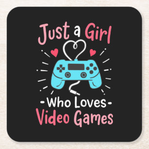 Gewoon een meisje dat van videogames houdt kartonnen onderzetters