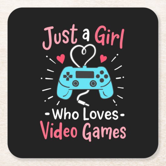 Gewoon een meisje dat van videogames houdt kartonnen onderzetters (Voorkant)