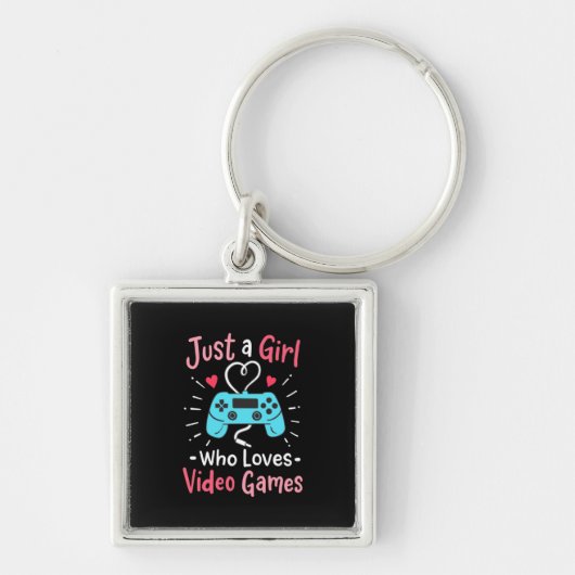 Gewoon een meisje dat van videogames houdt sleutelhanger (Voorkant)