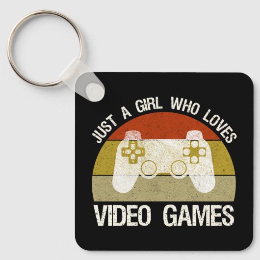 Gewoon een meisje dat van videogames houdt sleutelhanger (Voorkant)