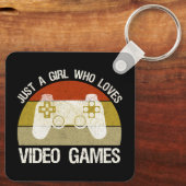 Gewoon een meisje dat van videogames houdt sleutelhanger (Achterkant)