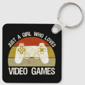 Gewoon een meisje dat van videogames houdt sleutelhanger (Achterkant)