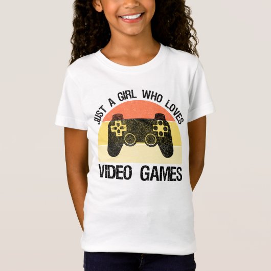 Gewoon Een Meisje Dat Van Videogames Houdt T-shirt (Voorkant)