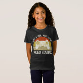 Gewoon een meisje dat van videogames houdt t-shirt (Voorkant volledig)