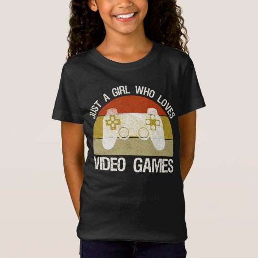 Gewoon een meisje dat van videogames houdt t-shirt (Voorkant)