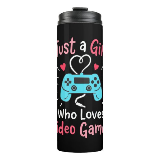 Gewoon een meisje dat van videogames houdt thermosbeker (Voorkant)