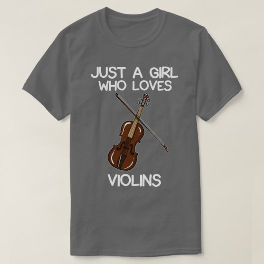 Gewoon een meisje dat van violen houdt t-shirt (Design voorkant)