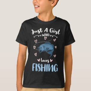 Gewoon een meisje dat van vissen houdt t-shirt