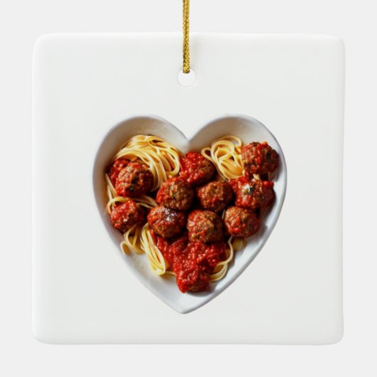 Gewoon een meisje dat van vleesballen houdt keramisch ornament (Achterkant)