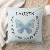 Gewoon een meisje dat van vlinders houdt kussen (Deken)