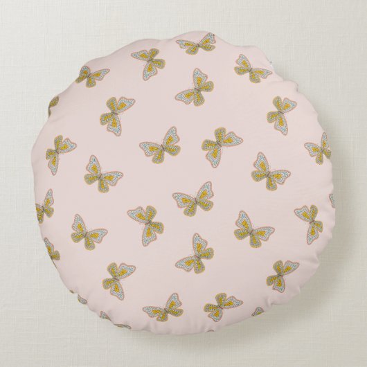 Gewoon een meisje dat van vlinders houdt rond kussen (Achterkant)