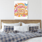 Gewoon een meisje dat van vlinders houdt – Schatti Canvas Afdruk (Insitu (Slaapkamer))