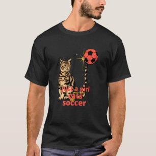 Gewoon Een Meisje Dat Van Voetbal En Katten Houdt T-shirt